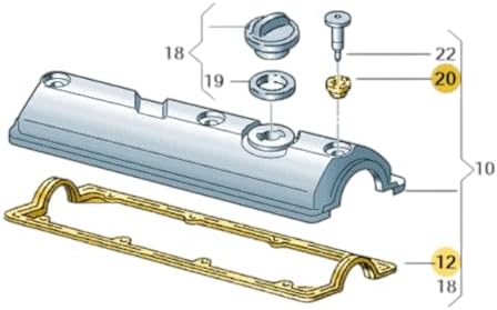 1.6 AEE Motor Külbütör Kapak Contası 030103483K VW Polo HB ile uyumlu 1994-1999