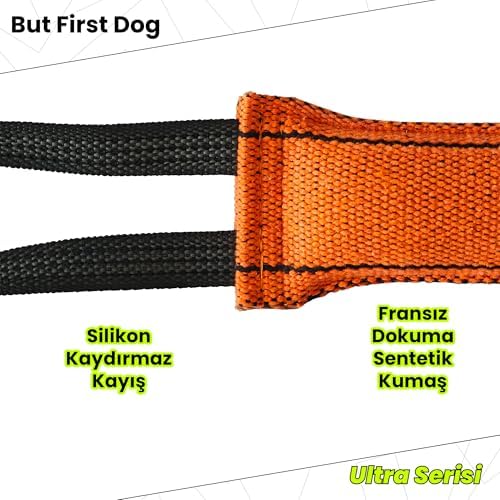 Alternative view of Köpek Oyuncağı Siyah Kumaş Isırma Barı – Ultra Series (Turuncu)
