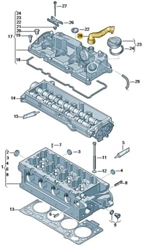1.6TDi Külbütör Kapak Hava Borusu 04L103493 VW Passat B8 ile uyumlu 2015-2019