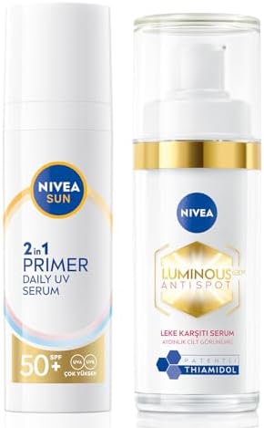 SUN SPF50 Primer Nemlendirici Makyaj Bazı 30ml ve Luminous630 Thiamidol Leke Karşıtı Cilt Serum30ml