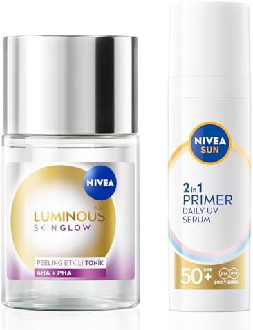 SUN SPF50 Primer Nemlendirici Makyaj Bazı 30ml ve Luminous630 Skin Glow Peeling Etkili Tonik 100ml
