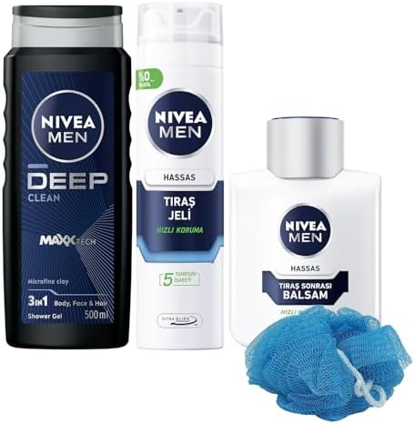 Alternative view of MEN Erkek Deep Dimension Duş Jeli 500ml, Hassas Tıraş Jeli ve Tıraş Sonrası Balsam 100ml, Lif Hediye