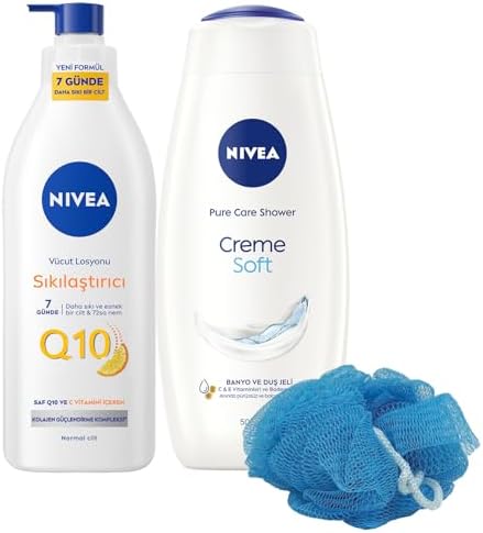 Alternative view of Q10 Sıkılaştırıcı Vücut Losyonu 400ml ve Creme Soft Kremsi Dokunuş Duş Jeli 500ml, Banyo Lifi Hediye