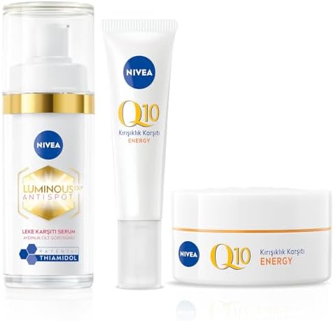 SPF15 Q10 Energy Gündüz Kremi 50ml, Luminous630 Thiamidol Etkili Leke Karşıtı Serum 30ml ve Göz Krem