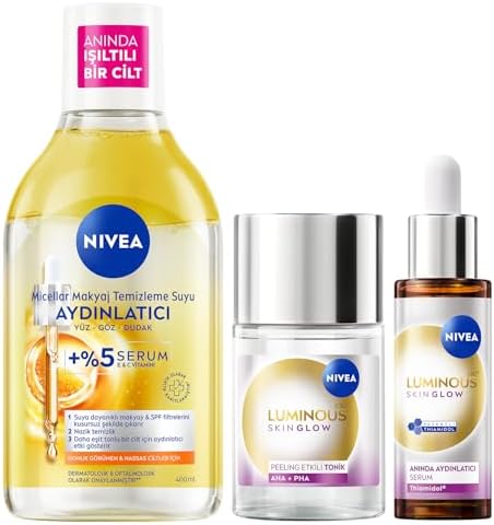 Alternative view of Aydınlatıcı Cilt Bakım Seti, Nemlendirici Serum, Tonik, Micellar Makyaj Temizleme Suyu, C Vitamini,