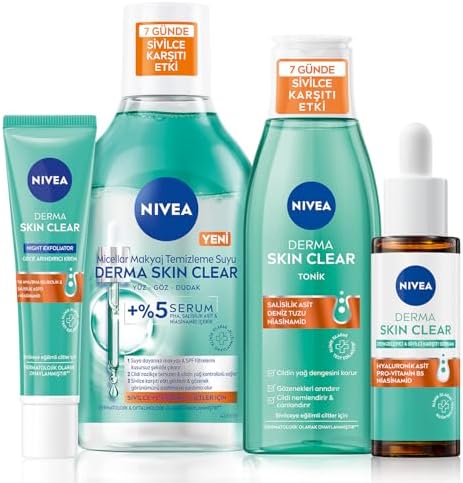 Alternative view of Derma Skin Clear Karşıtı Serum 30ml, Makyaj Temizleme Suyu 400ml, Tonik 200ml ve Gece Kremi