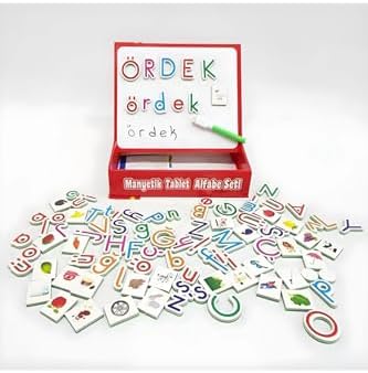 Eğitici Manyetik Harfler ve Manyetik Matematik Sayı Seti - Magnet Yazı Tahtası Alfabe Sayılar