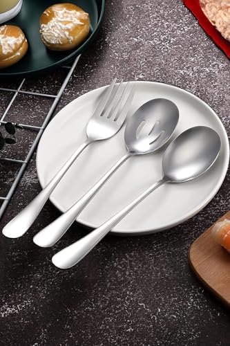 7 Parça Çelik Sunum Servis Kaşığı Kaşık Çatal Bıçak Spatula Seti mt154by