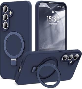 Alternative view of - Galaxy A55 ile uyumlu Kılıf ile uyumlu Halkalı Standlı içi Kadife Yumuşak Renkli Silikon Kapak
