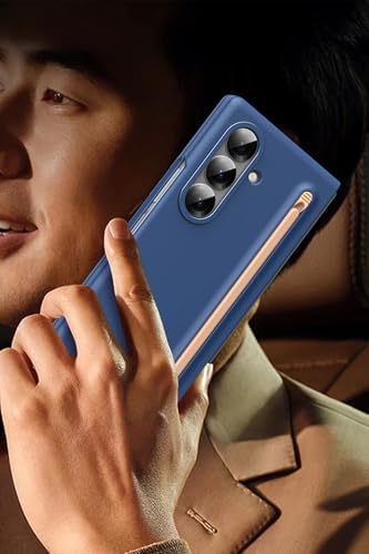 Alternative view of - Galaxy Z Fold 7 ile uyumlu Kılıf S Pen Kalem Bölmeli Yuvalı Clasic Titanyum Renkli Premium Sert Kapak