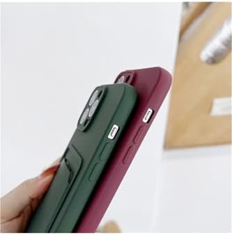 - 11 ile uyumlu İphone Kılıf Kamera Ve Köşe Korumalı Kartlıklı Cüzdanlı Yumuşak Renkli Silikon Kapak içi Kadife