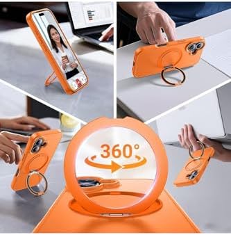 Alternative view of - 17 ile uyumlu Kılıf ile uyumlu Halkalı 360 Dönebilen Yüzüklü Standlı Mat Mıknatıslı Kapak
