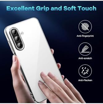Alternative view of - Galaxy A17 ile uyumlu Kılıf Kamera Çıkıntılı Korumalı Yumuşak Şeffaf Silikon +9H Ekran Koruyucu Cam Set