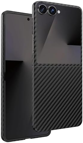 Alternative view of - Galaxy Z Flip 7 ile uyumlu Kılıf ile uyumlu Şarj Özellikli 0,5 Süper İnce Aramid Karbon Fiber Kevlar Kapak