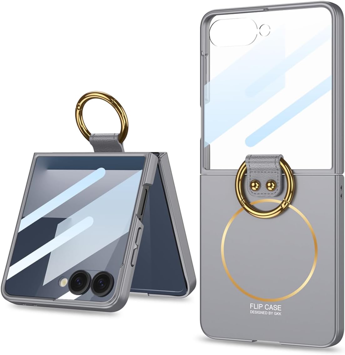 Alternative view of - Galaxy Z Flip 7 ile uyumlu Kılıf ile uyumlu Şarj Destekli Kıpta Yüzüklü Sert Kapak