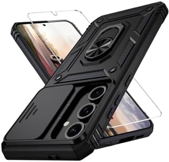 Alternative view of - Galaxy A17 ile uyumlu 5g Kılıf Kamera Korumalı Sürgülü Yüzüklü Armor Zırh Kapak + 9H Ekran Koruyucu