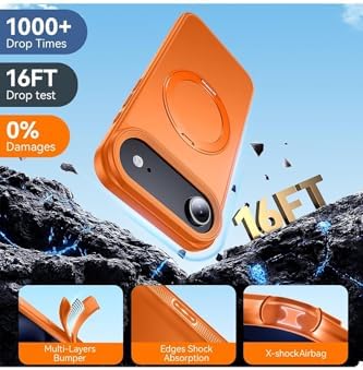 Alternative view of - 17 Air ile uyumlu Kılıf ile uyumlu Halkalı 360 Dönebilen Yüzüklü Standlı Mat Mıknatıslı Kapak