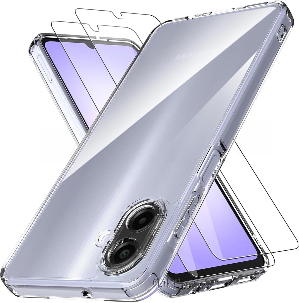Alternative view of - Galaxy A07 ile uyumlu Kılıf Kamera Çıkıntılı Korumalı Yumuşak Şeffaf Silikon + 9H Ekran Koruyucu Cam