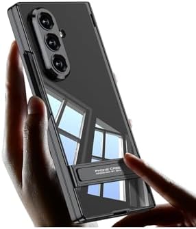Alternative view of - Galaxy Z Fold 7 ile uyumlu Kılıf L Standlı Manyetik Renkli Kenarlı Arkası Şeffaf Kamera Korumalı Kapak