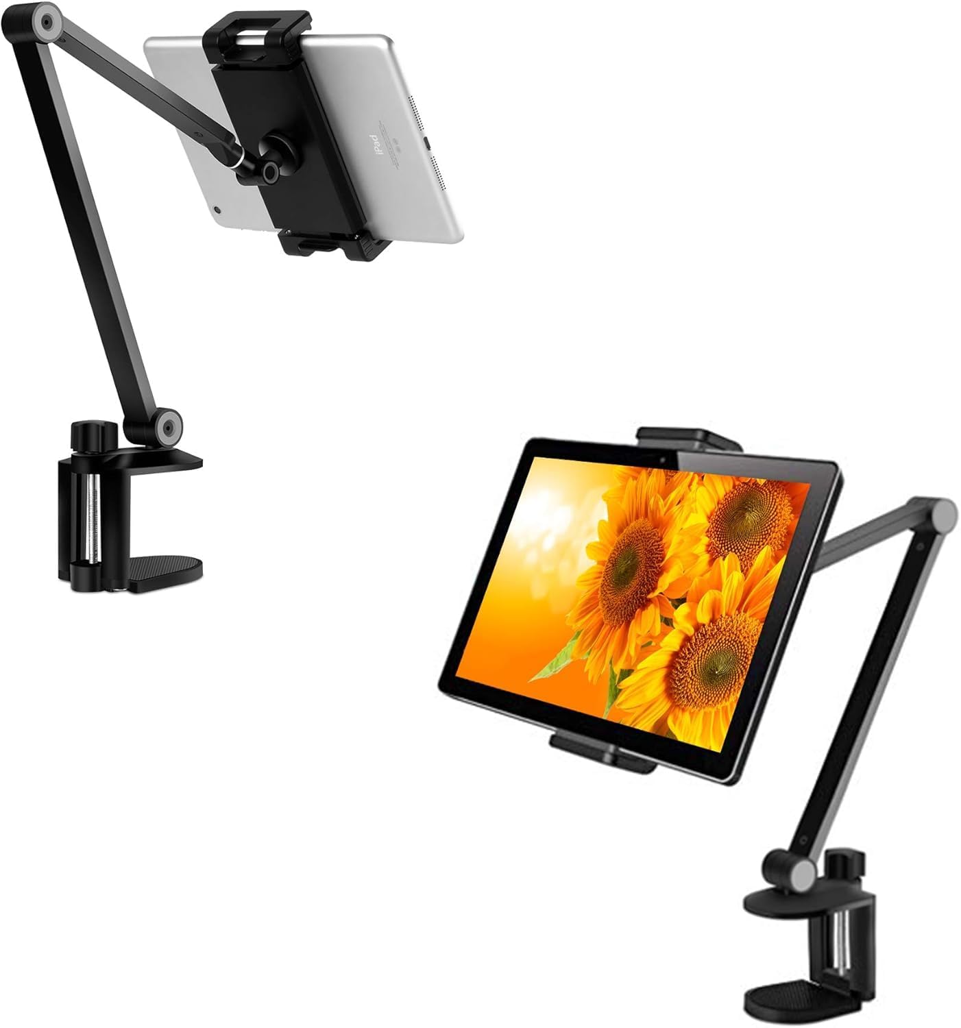 Alternative view of Alüminyum Uzun Kollu Ayarlanabilir Tablet Standı, 360 Derece Döndürülebilir, /iPad/iPad Mini/iPad Pro 12,9 inç Herhangi Bir Telefon/Tablet 4-13 inç, Ev, Ofis, Mutfak ve Yatak Kullanımına Uygun