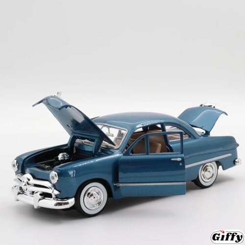 Giffy / 1949 Coupe 1:24 Ölçek Die-Cast Kutulu Full Metal Koleksiyonluk Oyuncak Klasik Araç Model Araba Kahverengi (Mavi)