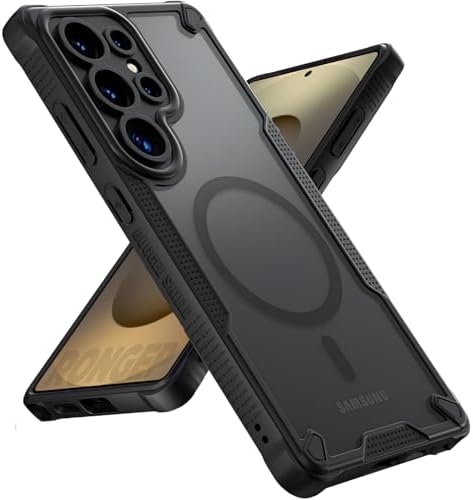 Galaxy S25 Ultra için Kılıf Fusion-Rugged Manyetik [MagSafe ile Uyumlu] S25 Ultra Kılıfı Kamera Korumalı Arkası Mat PC Koruyucu Tasarımlı Güçlü Manyetikli S25 Ultra Koruyucu (Siyah)