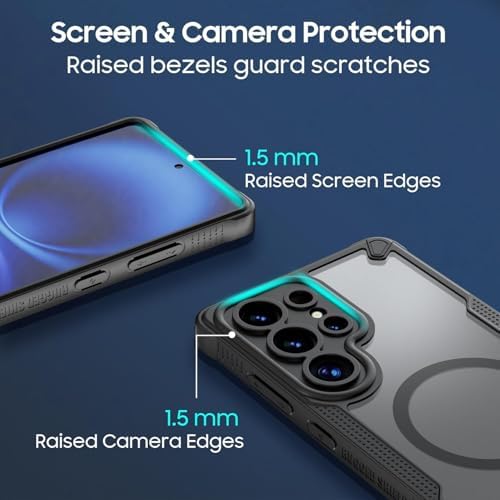 Alternative view of Galaxy S25 Ultra için Kılıf Fusion-Rugged Manyetik [MagSafe ile Uyumlu] S25 Ultra Kılıfı Kamera Korumalı Arkası Mat PC Koruyucu Tasarımlı Güçlü Manyetikli S25 Ultra Koruyucu (Siyah)