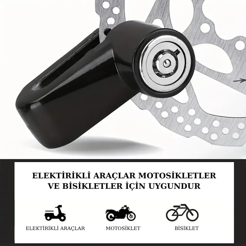 Motosiklet Disk Fren Kilidi Dağ Bisiklet Anahtarlı Kilit Alaşım Dövme Çelik