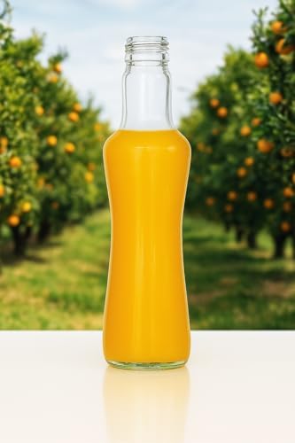 250 ml Şeffaf İnce Belli Kapaklı Cam Şişe 250 cc Meşrubat Şişesi 6 Adet (Beyaz Kapak)