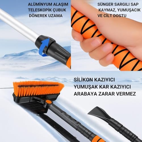Alternative view of Teleskopic Profesyonel 2in1 Araç Kar Fırçası Oto Ön Cam Buz Kazıyıcı Araç Kar Fırçası Ve Buz Kazıyıcı