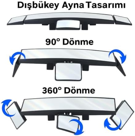 Dışbükey Geniş Açılı Araç Dikiz Aynası Ayarlanabilir Kör Nokta Aynası Araç İçi Kontrol Aynası