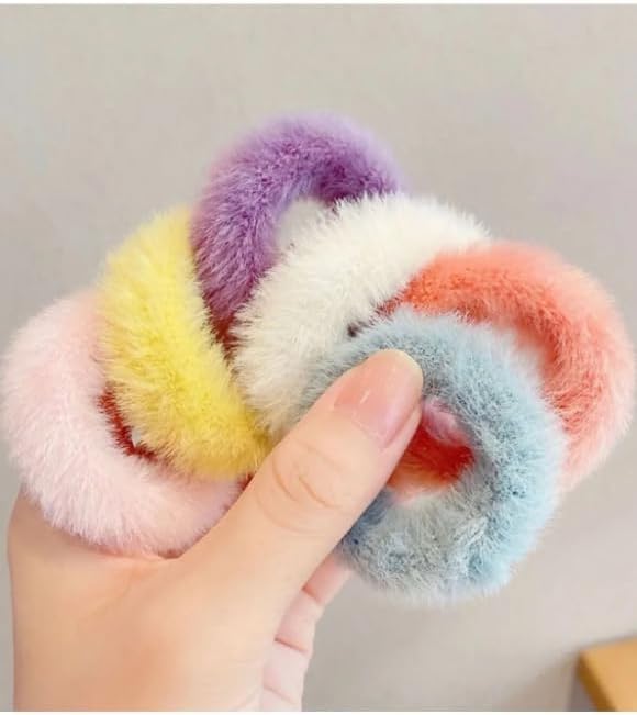 Alternative view of Kadın Pastel Ton 6'Lı Peluş Toka Setii, Kadın Çocuk Mandal Toka, Lastik Toka Seti, Toka Organizer, Toka, Kız Çocuk Toka, Toka