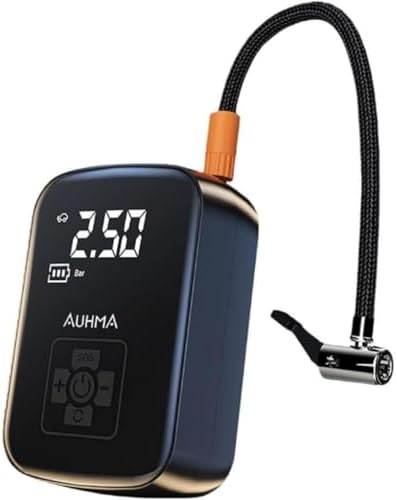 Alternative view of Auhma Hava Pompası Kompresörü, 150 PSI Dijital Göstergeli Oto Kompresör, Araba, Motosiklet, Bisiklet ve Top İçin, Taşınabilir Şarjlı Kullanım,YÜksek Batarya, 3 Farklı Başlık (PSI,KPA,BAR,KG/CM²)