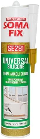 Alternative view of SOMAFIX SE281 Silicone – Beyaz | Genel Amaçlı Silikon Mastik | Su Geçirmez, Esnek, Hızlı Kuruyan – Banyo, Mutfak, Kapı, Pencere, Seramik ve PVC İçin
