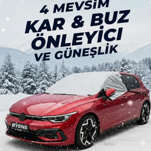 Alternative view of Oto Branda Araba Brandası Buzlanma Önleyici Çadırı Örtüsü Araç Tentesi Ön Cam Güneşlik Camı Güneşliği Buz Kar Koruyucu Yarım