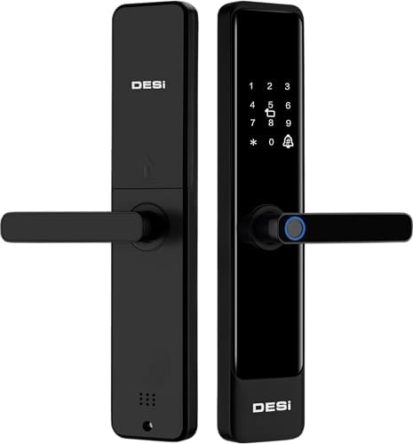 DESi QuiC Q016 Akıllı Kilit, Parmak İzi Okuyucu, Tuş Takımı, RFID Kart, Siyah, WiFi Hub Uyumlu(TTLOCK hub haricen satılır), iOS/ Kontrol, Türkçe Sesli Komut, 35-65mm Kapı Kalınlığı
