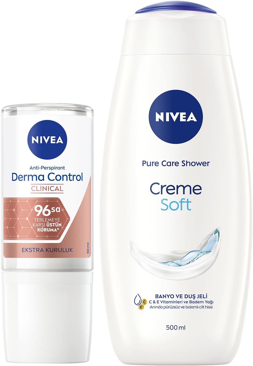 Alternative view of Creme Soft Kremsi Dokunuş Banyo ve Duş Jeli 500 ml, Pro-Vitamin, Yağı, Nemlendirme + Derma Control Clinical Kadın Roll-on deodorant 50 ml,96 saat üstün koruma,Anti-perspirant