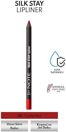 Alternative view of Cosmetics Silk Lipliner Suya Dayanıklı İpeksi Dudak Kalemi - 08 Scarlet Red