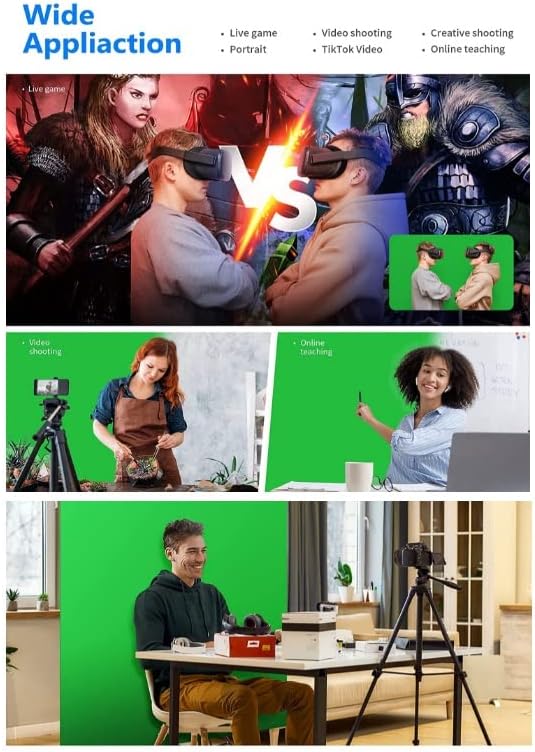 Alternative view of Green Screen chromakey Greenbox Yeşil Fon Perde (1.5x2 M) + Tek Ayaklı Fon Standı,3 Mandal,YouTube Vlogs, TV, röportaj ve fotoğraf için
