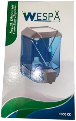 WESPA Köpük Sabunluk, Şeffaf Mavi, 1000cc Kapasiteli, Duvara Monte Edilebilir Sıvı Sabun Dispenseri