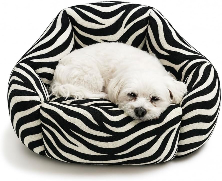 Alternative view of Kedi ve Köpek Yatağı Yumuşak Dokulu Yıkanabilir, Peluş, 45 cm (Zebra)