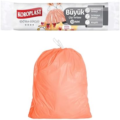 Alternative view of Ekstra Güçlü Orkide Kokulu Büyük Boy Büzgülü Çöp Torbası 10'lu 65x67 cm, Kolay Bağlanır Kokulu Büzgülü Büyük Boy Çöp Torbası, Sızdırmaz, Yırtılmaz, Geri Dönüştürülebilir Atık Torbası
