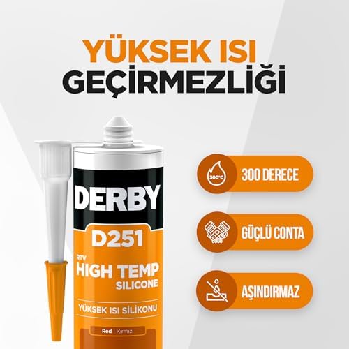D251 RTV Isı Silikonu 300 derece c Kırmızı - 280ml