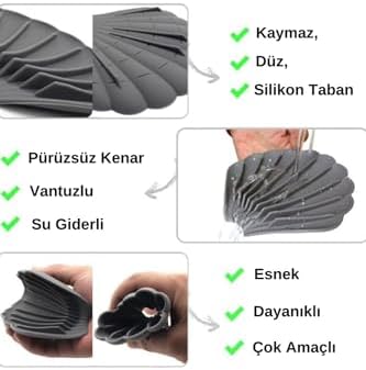 Alternative view of GRİ Renk Kaymaz İstiridye Şekilli Silikon Sabunluk Sabun Depolama Tutucu ve Taşınabilir Sabunluk