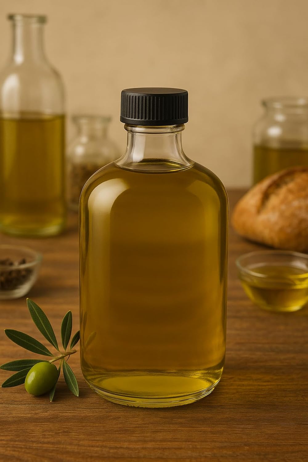 1 Adet 1000 ml Şeffaf Tombul Yağ Şişesi Sızdırmaz Kilitli Kapaklı 1000 cc Yağdanlık Cam Şişe