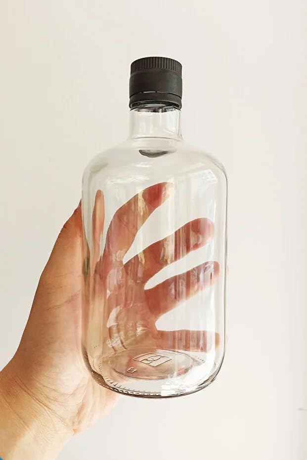 Alternative view of 1 Adet 1000 ml Şeffaf Tombul Yağ Şişesi Sızdırmaz Kilitli Kapaklı 1000 cc Yağdanlık Cam Şişe