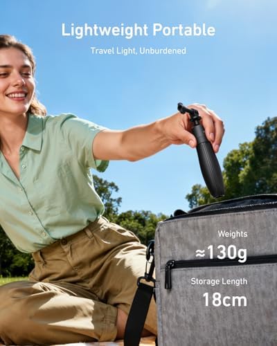 DJI Osmo Action 6, 5 pro, 4, Hero 13, 12, X5, X4, Ace Pro aksesuarı, 360° ayarlanabilir, uzatılmış Vlog sap, manyetik ayaklı 46 cm mini selfie çubuğu