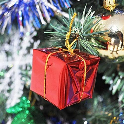 12 Adet Yılbaşı Ağacı Süsü Küçük Hediye Kutuları Asılı Süslemeler Mini Folyo Kutuları El Yapımı Hediye Kutuları Ağacı Süslemeleri Çeşitli Renkler
