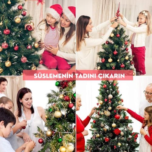 Alternative view of Yılbaşı Ağacı Yıldızı Kurdelalı Merry Christmas Yazılı Yılbaşı Süsü
