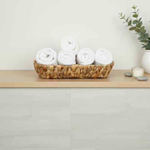 Hasır Oval Ekmek Sepeti ve Çok Amaçlı Düzenleyici, 28x6 cm Doğal Örme Sunum Tabağı, İnce Uzun Baget Ekmeklik, Çatal Kaşık ve Banyo Makyaj Organizeri